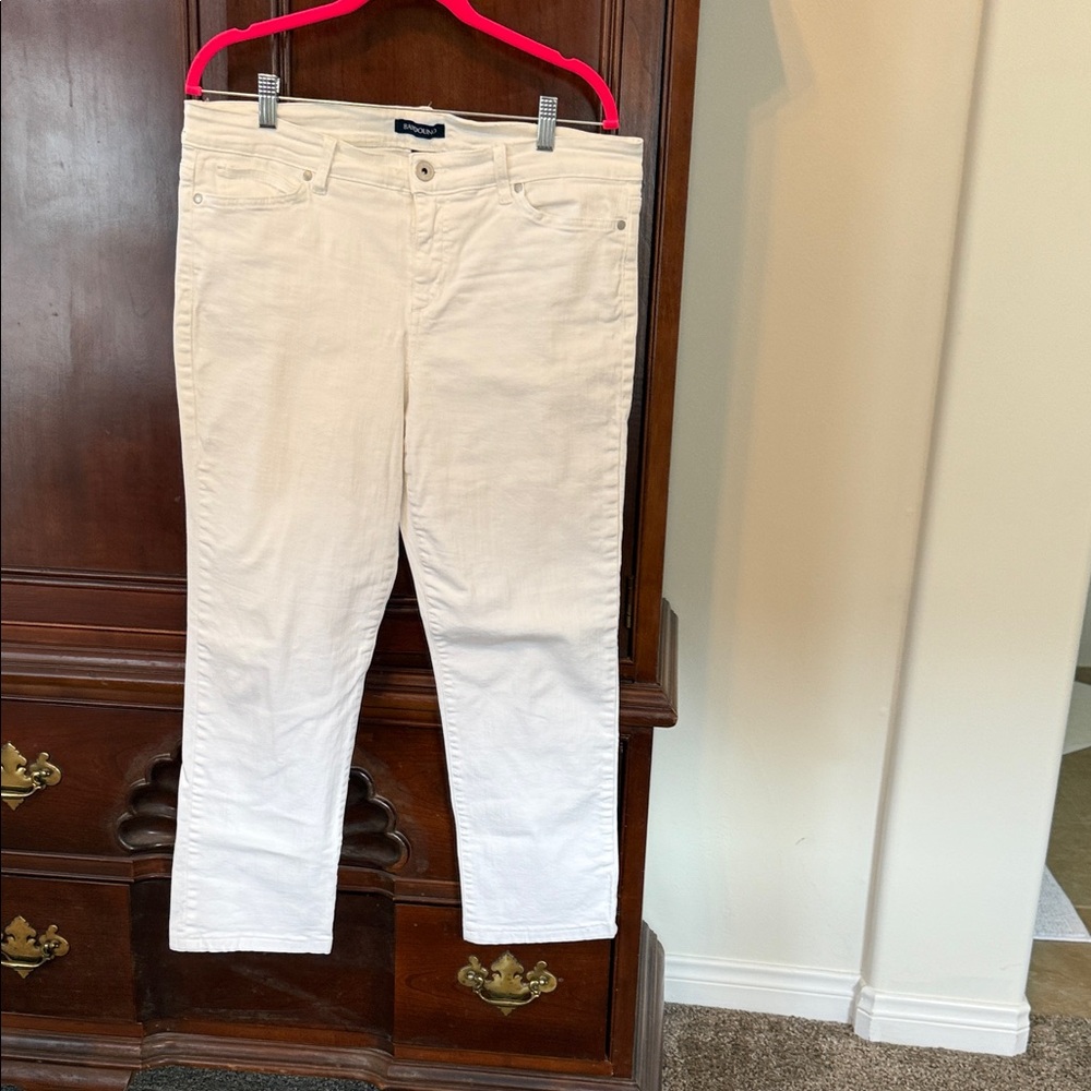 Bandolino Womens 12P Petite White Ankle Jeans Cropped Mid Rise Casual